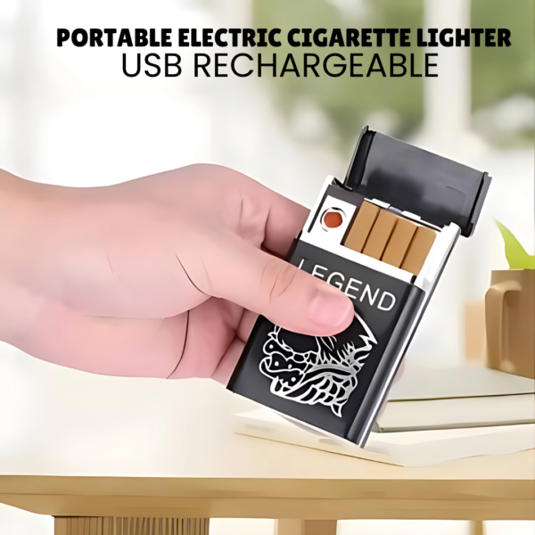 Legend USB Rechargeable 2-in-1 Cigarette Case Lighter - Image 3