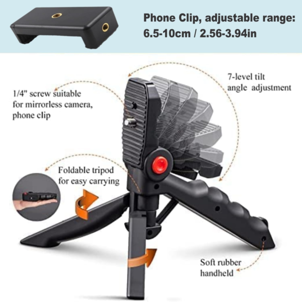 All-in-One Vlogging Kit with Mic, LED Light, Tripod, and Phone Holder - Image 2