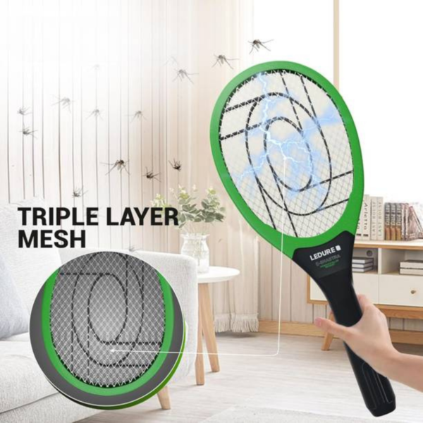 Electric NR-106 Mosquito Racquet With UV Light & Flashlight - Image 2