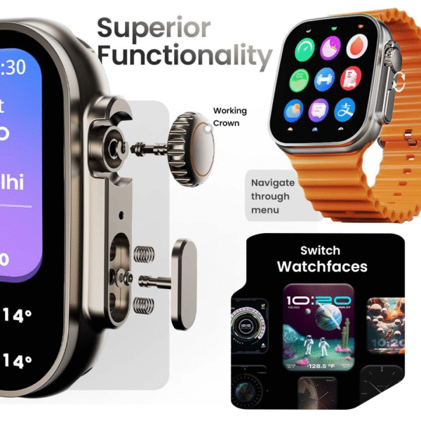 Ultra Smart Watch Combo With Long Battery & Stylish Straps - Image 6