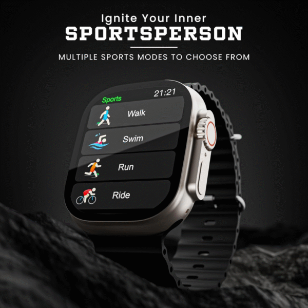 Ultra Smart Watch Combo With Long Battery & Stylish Straps - Image 7