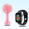 Mini fan and smartwatch combo